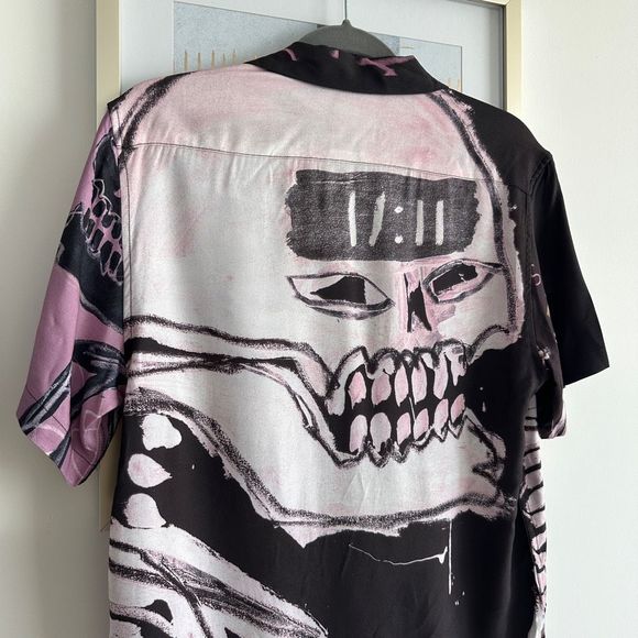 NWT NEUW DENIM Men's Pino Art Graphic Print Button-Up Collared Shirt Size S - Picture 5 of 10